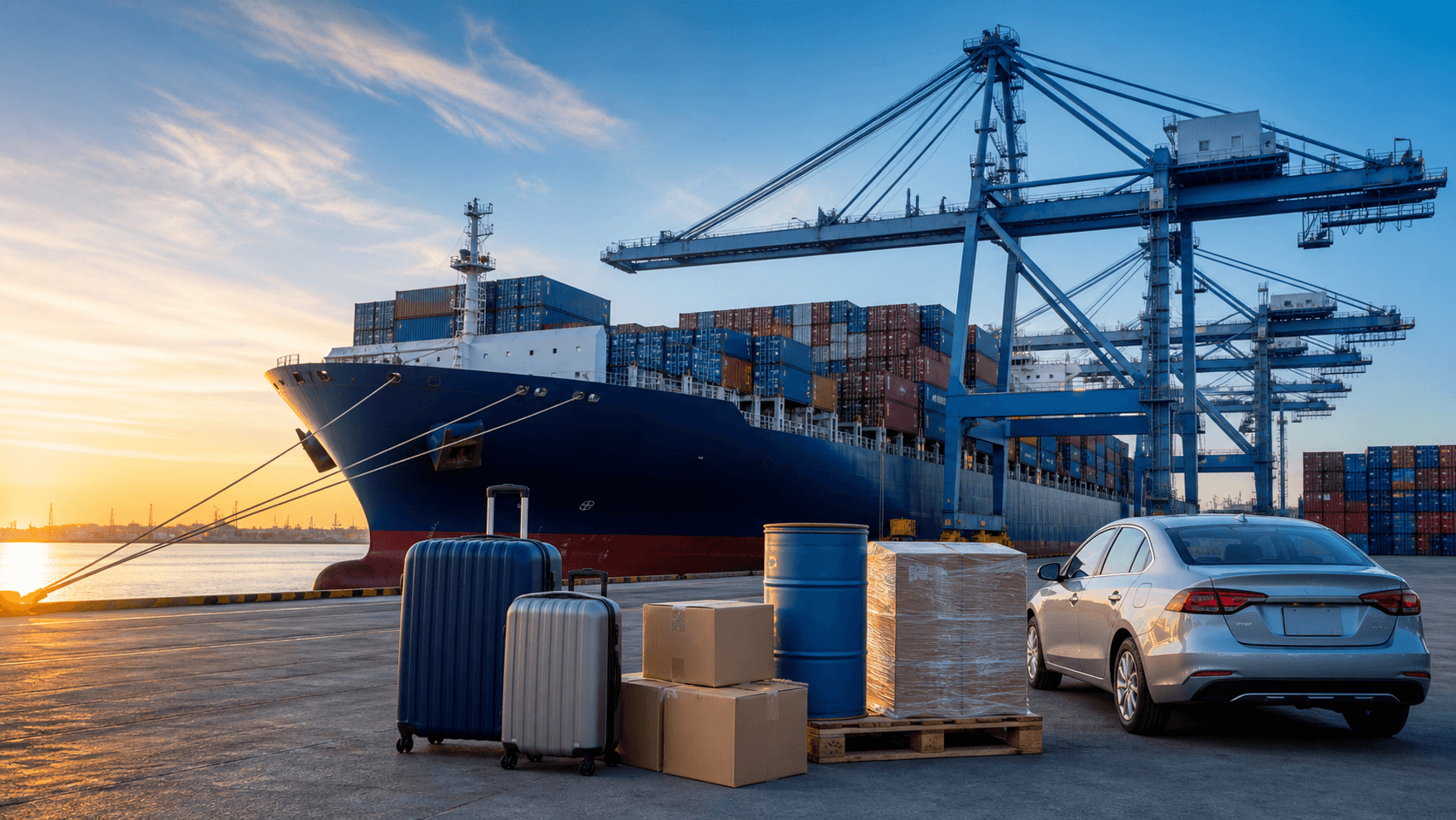 Ocean freight prepared for shipment from the United States to Abidjan